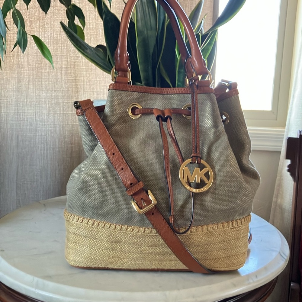 Michael Michael Kors canvas bucket bag